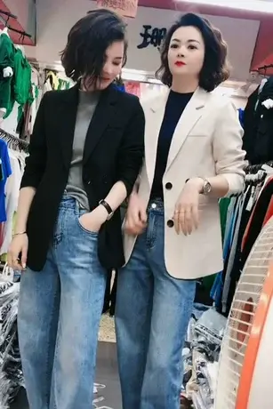 2023早春新款韩版时尚西装显瘦百搭款宽松遮肉休闲西服外套上衣潮商品大图