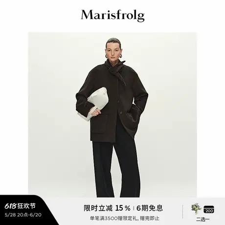 【艺术时装大衣】Marisfrolg玛丝菲尔冬直身廓形大衣外套图片