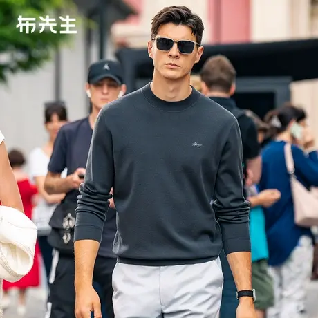 MrBu布先生立体字母标羊毛衫春秋半高领保暖羊毛t恤男BT15379商品大图