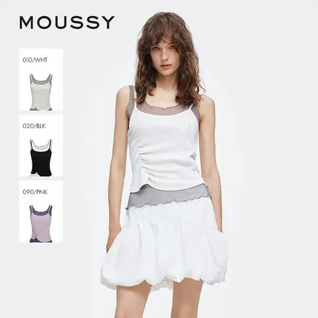 MOUSSY 2025夏季新品美式辣妹风爱心刺绣花边小背心028ISA90-3351图片