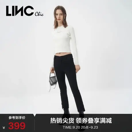 LINCCHIC金羽杰羽绒裤女高腰显瘦高弹修身小微喇羽绒裤Y22807378图片
