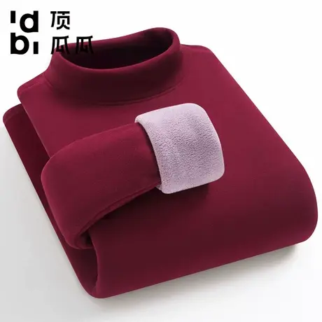 顶瓜瓜【驼绒巨厚】冬季女士半高领加绒加厚打底衫保暖内衣单上衣商品大图