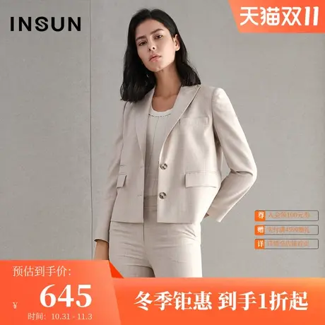 恩裳夏季西装女单排扣垂感气质西服外套休闲女装高级感商品大图