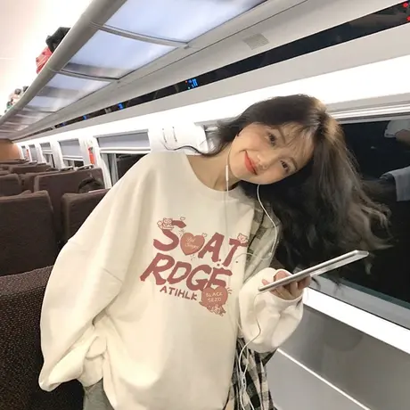 网红超火cec卫衣女秋高街hiphop美式复古潮牌ins小众长袖宽松上衣商品大图