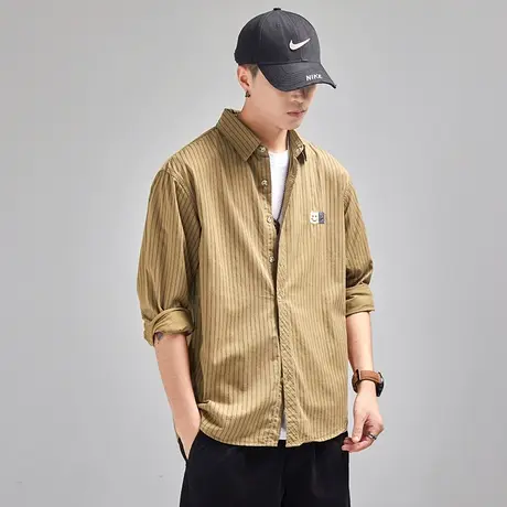 Modi Nick/摩帝尼克秋季男士宽松刺绣衬衫休闲潮流时尚男士衬衣商品大图