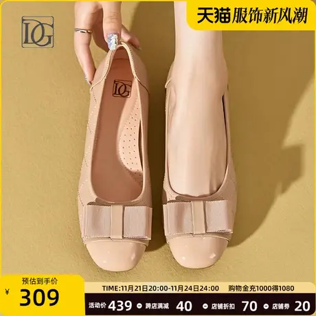 【商场同款】浅口单鞋女粗跟2024新款通勤正装真皮皮鞋软底妈妈鞋商品大图