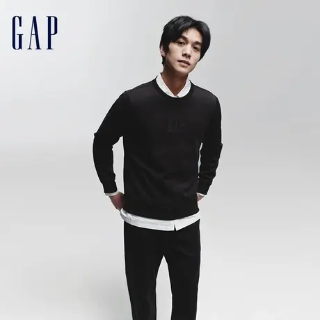 Gap男女装春季2024新款纯色圆领Scuba卫衣青少年长袖上衣891047图片