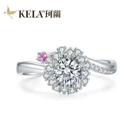 【满天星】珂兰 白18K金玫瑰金钻石戒指豪华群镶结婚钻戒女 梦境P图片