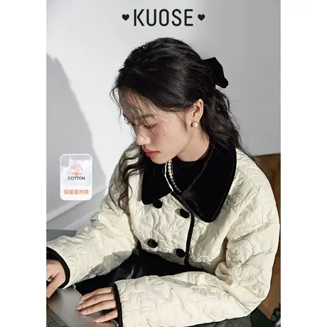 阔色小香风棉服女2022新款秋冬季设计感棉衣小个子短外套棉袄商品大图