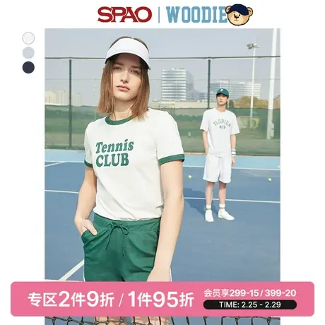 【小熊Woodie】SPAO女士春季字母印花短款T恤衫SPRPD24P61商品大图