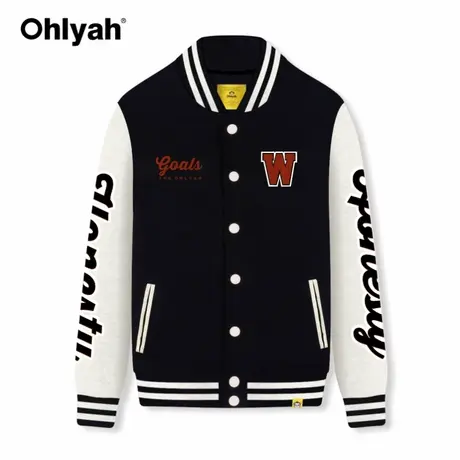 Ohlyah美式潮牌外套女秋季2023新款宽松时尚设计感炸街棒球服春秋商品大图