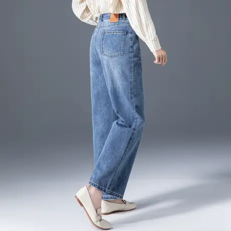 高腰阔腿牛仔裤女2023年新款拖地裤子春秋女裤宽松长裤显瘦直筒裤商品大图