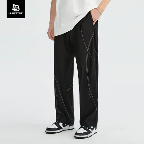 Lilbetter休闲裤男美式潮流长裤设计感宽松裤子男士新款垂感夏裤商品大图