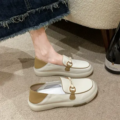 一脚蹬女鞋夏季2023年新款运动休闲平底小白鞋轻便时尚浅口乐福鞋商品大图