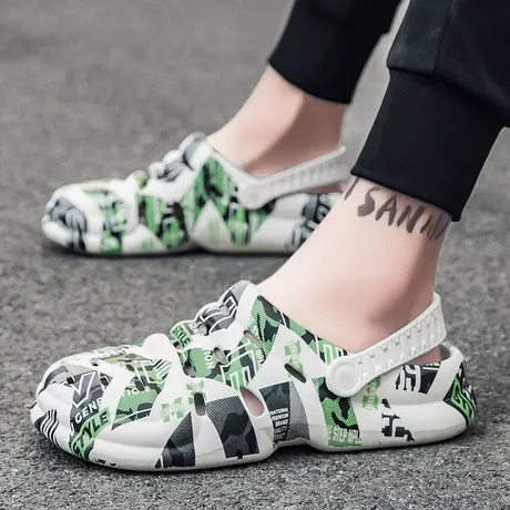 雨鞋男款夏季大码46时尚钓鱼水鞋户外涉水鞋防滑厨师鞋防水鞋男士商品大图