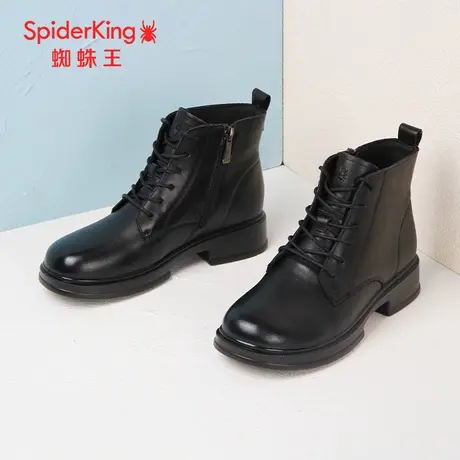 SPIDER KING/蜘蛛王马丁靴女真皮2023秋商场新款短筒单里时尚百搭图片