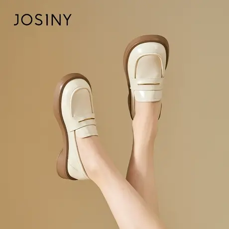 Josiny/卓诗尼学院风简约小皮鞋女夏季2023年新款百搭乐福鞋单鞋商品大图