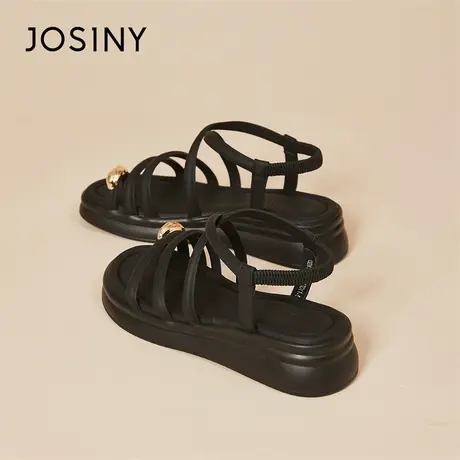 Josiny/卓诗尼平底凉鞋女款2024春季新款外穿女士拖鞋沙滩凉拖女商品大图
