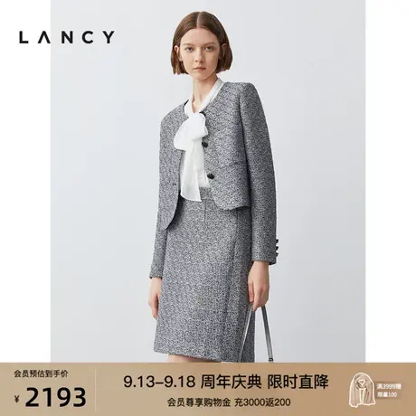 朗姿2022秋季新款宽松短外套套装女通勤高级感法式商场同款女装图片