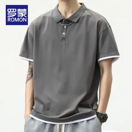 罗蒙POLO衫男士2023夏季新款短袖t恤翻领男式半袖高端休闲上衣服图片
