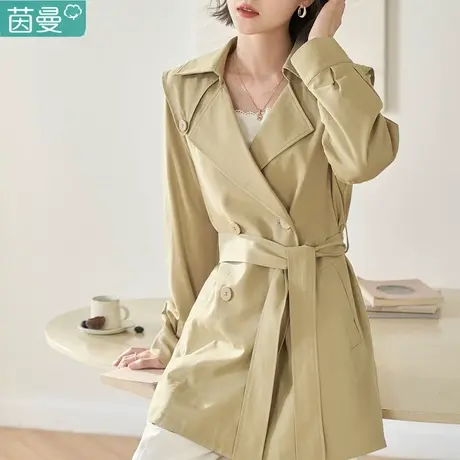 茵曼官方旗舰店2023女装新款春秋季气质休闲中长款风衣外套薄款图片