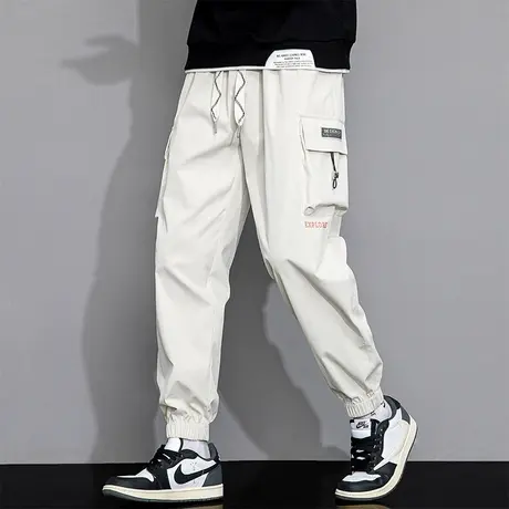 工装裤子男款夏季潮牌宽松大口袋束脚休闲长裤男士潮流百搭运动裤商品大图