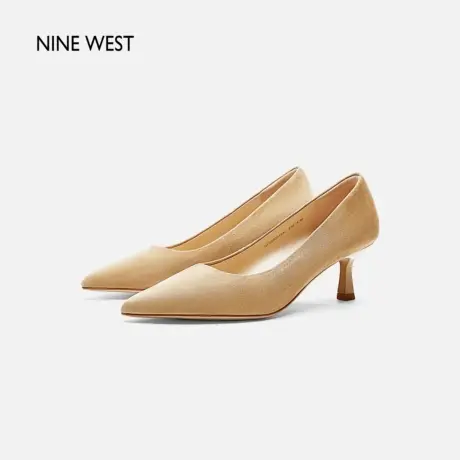 Nine West/玖熙尖头高跟鞋2025年夏季新款羊反绒6cm法式单鞋高级图片