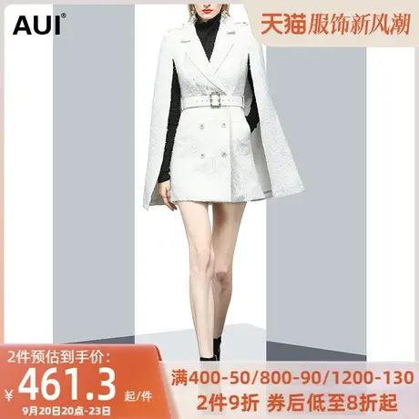 小香风披风斗篷双排扣西装外套女冬2022新款职业气质女神范大衣潮商品大图