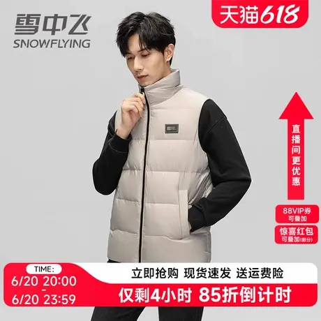雪中飞短款羽绒服马甲男士2024秋冬新款立领时尚潮流保暖背心外套商品大图