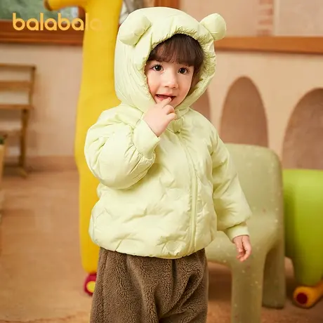 巴拉巴拉童装宝宝羽绒服男童女童连帽外套2025冬装新款小熊上衣萌图片