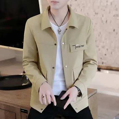 秋季外套男韩版修身潮流男士休闲夹克帅气上衣服2023新款春秋男装商品大图