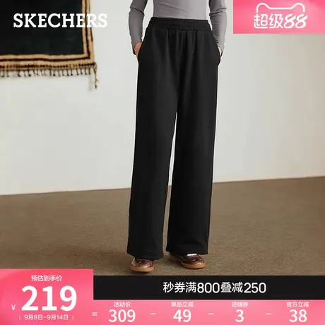 斯凯奇2025秋季新款女直筒阔腿裤休闲运动长裤加绒保暖舒适卫裤商品大图