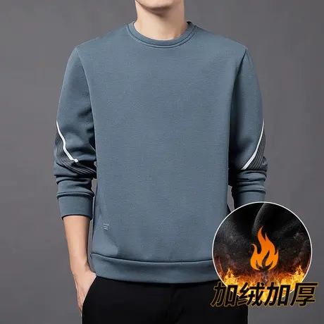 卫衣男2023新款潮流百搭秋冬圆领上衣厚款冬季长袖打底衫保暖外套商品大图