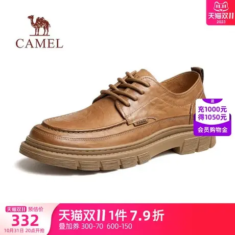 骆驼户外男鞋2023冬季新款商务复古低帮工装牛皮耐磨软底休闲皮鞋图片