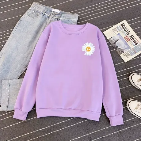 waitmore卫衣女2024秋冬套头加绒加厚ins潮韩版宽松bf慵懒风上衣图片