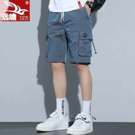 工装短裤男士潮牌夏季薄渐变色夏天运动冰丝速干五分裤子男款中裤图片