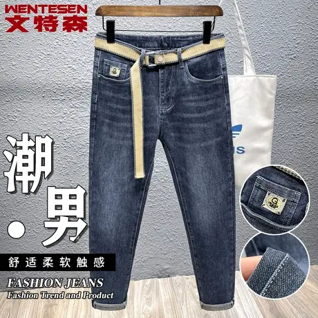 牛仔裤男款修身弹力休闲男裤春季新款韩版潮流青年百搭男士长裤子商品大图