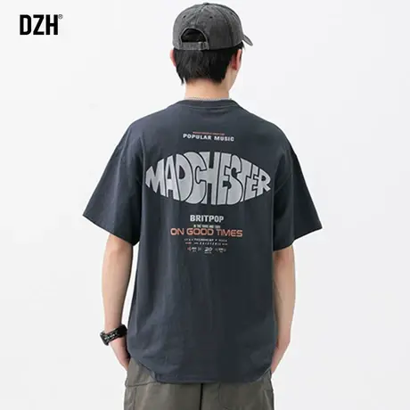 男士美式复古t恤男短袖潮牌超火衣服夏季男装2023新款宽松半袖男商品大图