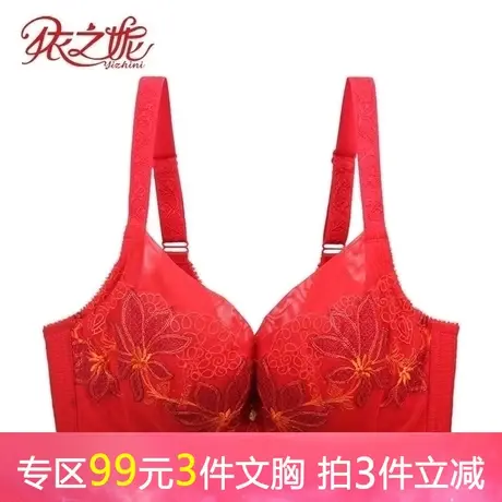 依之妮摩登女内衣全罩软棉杯大胸MM薄款4排扣调整型文胸M1283B2商品大图