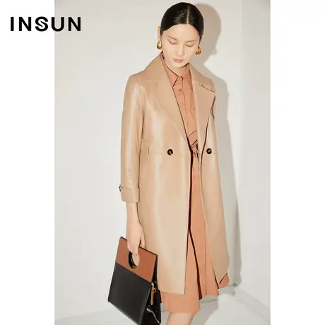 COVER秋季都市摩登风衣式绵羊皮皮衣图片