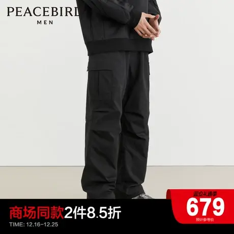 【商场同款】太平鸟男装直筒伞兵裤23冬季新款工装裤 B2GLD4344图片