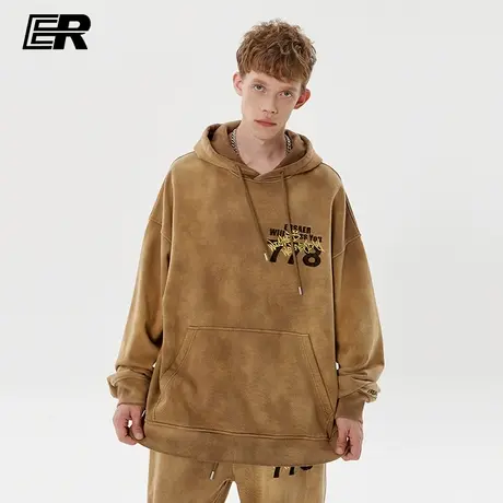 ！ER778系列潮牌重磅连帽卫衣美式高街情侣帽衫秋季休闲宽松外套商品大图