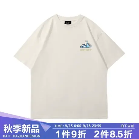 美式卡通可爱史迪奇男短袖2023夏季新款纯棉休闲通勤上衣商品大图