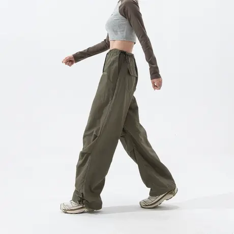 【好物体验专享】军绿色工装裤女春秋款2024年新款美式显瘦休闲裤商品大图