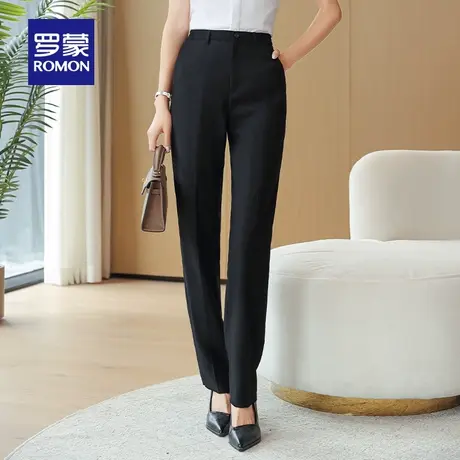 罗蒙女士商务休闲西裤2024春季简约百搭优雅知性显瘦百搭工装长裤商品大图