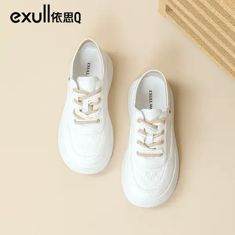 依思q鞋子2024新款女鞋秋春季面包鞋厚底小白鞋女款板鞋休闲女鞋图片