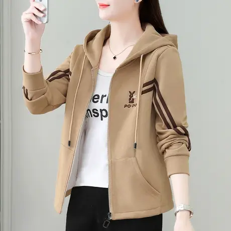 短款卫衣外套女春秋2023年新款时尚设计感休闲装修身显瘦连帽上衣图片