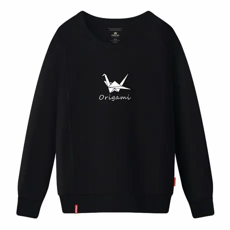 Ohlyah品牌冬装新品加绒厚外套男女大码黑色显瘦个性圆领上衣宽松商品大图