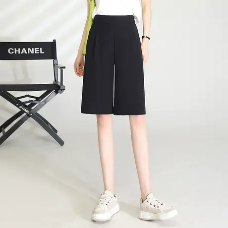 黑色五分速干裤高腰短裤夏季薄款休闲裤女夏季2023新款宽松阔腿裤商品大图