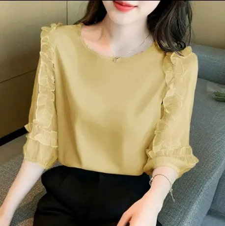 春季雪纺衬衫早春爆款漂亮洋气打底小衫减龄上衣春装女2023年新款商品大图